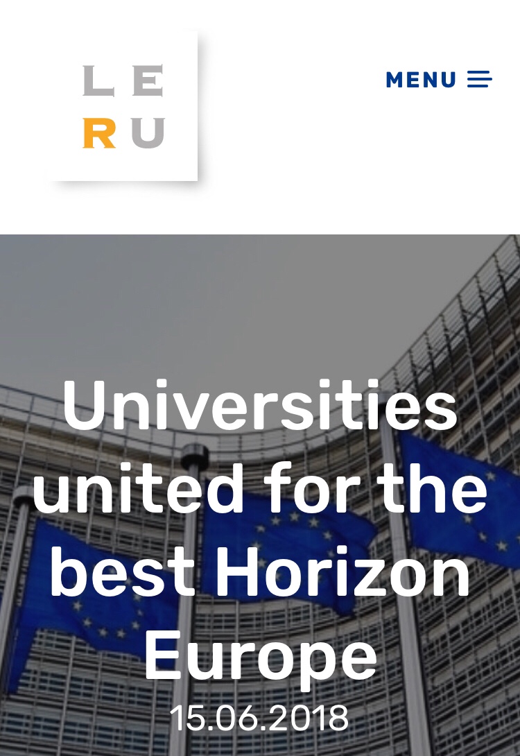 Read more about the article European Research Universities (LERU)   and Horizon Programme